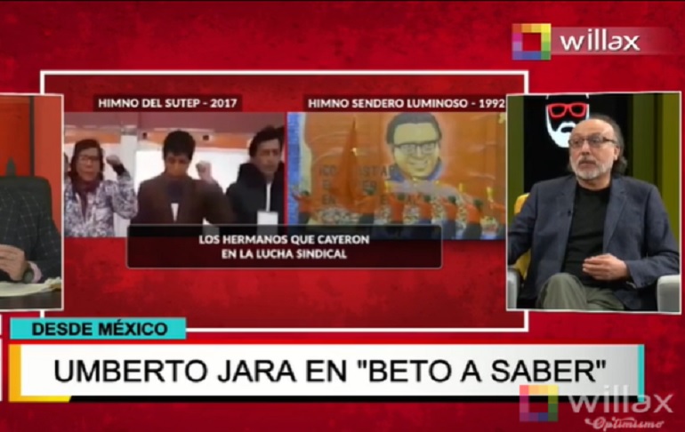 Umberto Jara: "Lo concreto es que Pedro Castillo proviene del Movadef"
