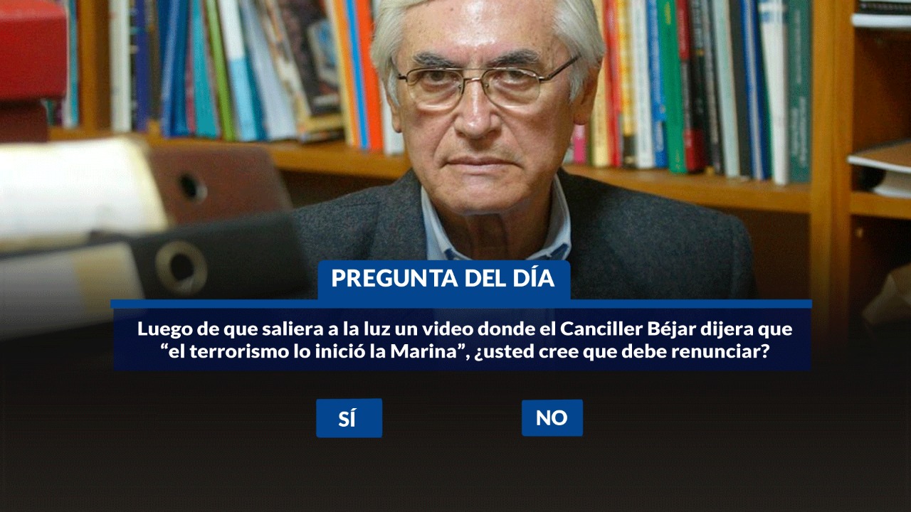 Luego de que saliera a la luz un video donde el Canciller Héctor Béjar dijera que “el terrorismo lo inició la Marina”, ¿usted cree que debe renunciar?