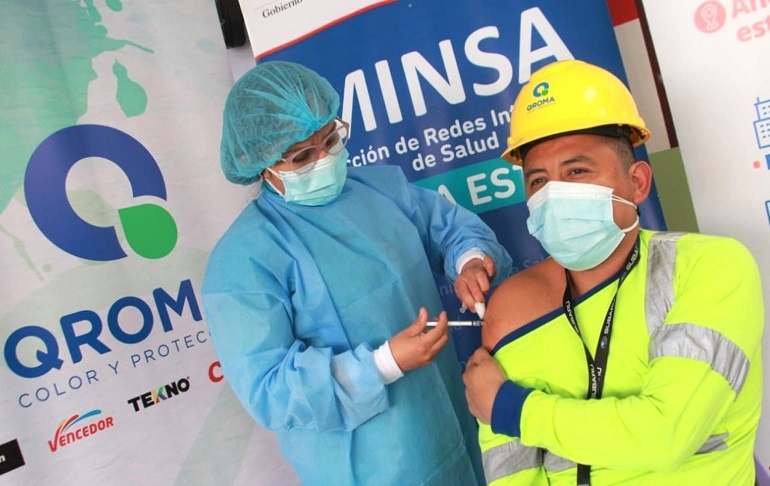 Minsa: Diris Lima Este inicia vacunación contra la COVID-19 en empresas privadas