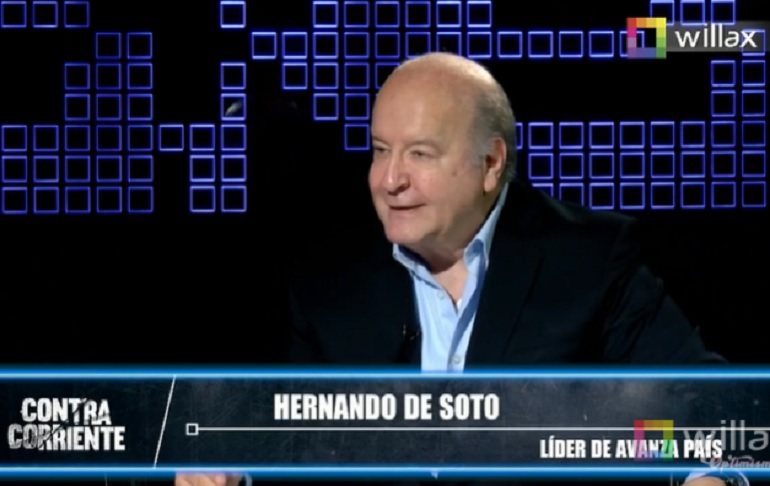 Hernando de Soto: Estoy pensando participar en las próximas elecciones municipales, pero no como candidato