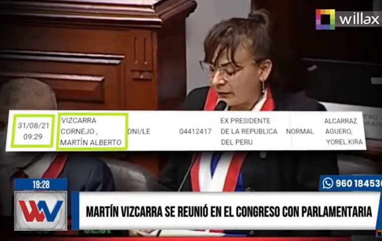 Martín Vizcarra se reunió ayer en el Congreso con la parlamentaria Kira Alcarraz