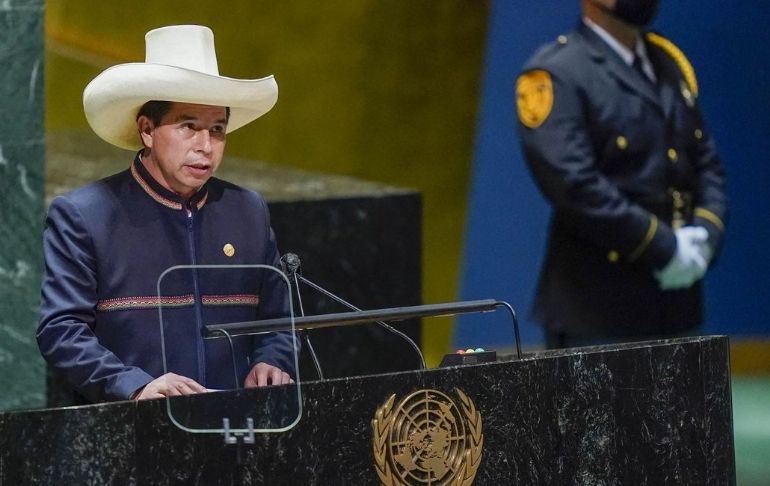 Pedro Castillo en la Asamblea General de la ONU: "Condenamos y rechazamos el terrorismo en todas sus formas"