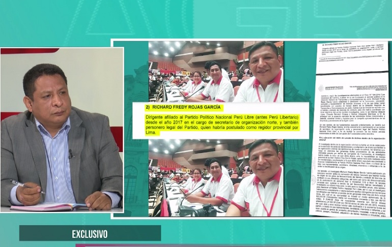 Portada: Richard Rojas: "El propósito de la Fiscalía es meter a Pedro Castillo en la investigación contra Perú Libre"