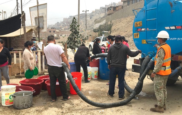 Portada: San Juan de Lurigancho: Sedapal repondrá el servicio de agua potable en 72 horas