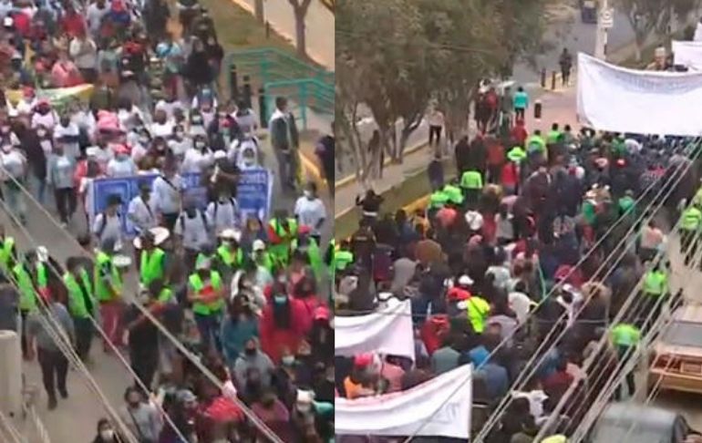 San Juan de Lurigancho: Miles de personas marchan en contra de Sedapal