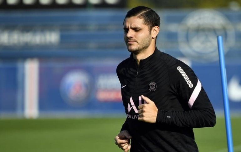 Mauro Icardi reapareció en el entrenamiento del PSG tras crisis familiar