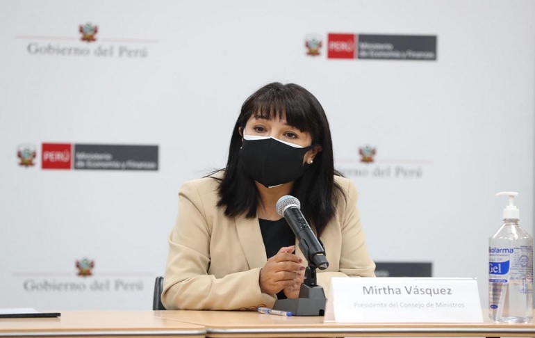 Portada: Premier Mirtha Vásquez brindó su primera conferencia de prensa