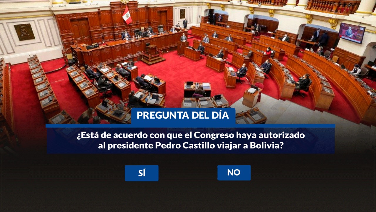 Portada: Encuesta Willax: ¿Está de acuerdo con que el Congreso haya autorizado al presidente Pedro Castillo viajar a Bolivia?