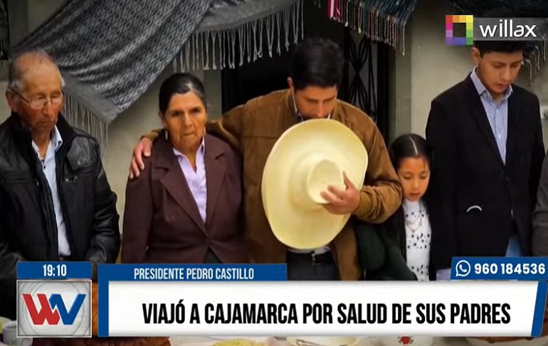 Pedro Castillo viajó a Cajamarca por salud de sus padres