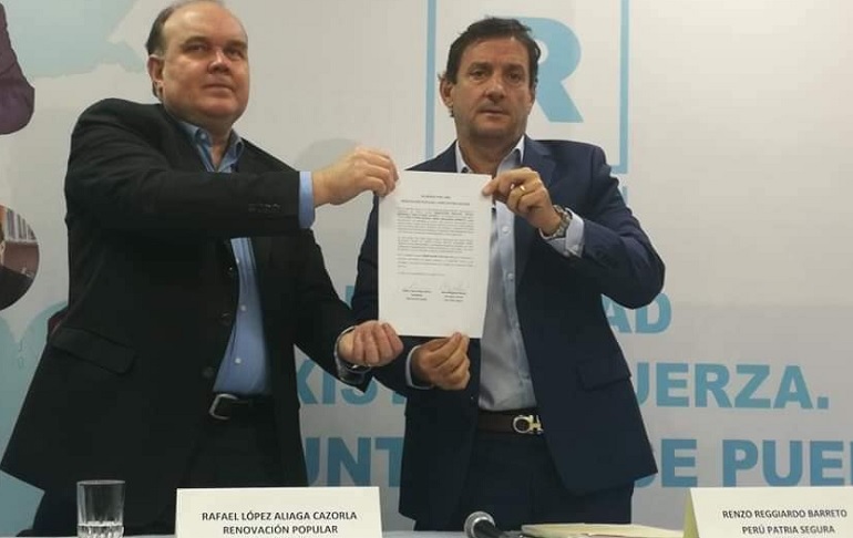 Rafael López Aliaga y Renzo Reggiardo forman alianza de cara a las próximas elecciones municipales