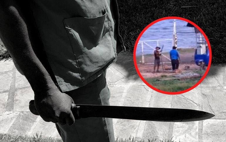 Ucayali: Hombre amenazaba con machete y lanzaba rocas gigantes a transportistas