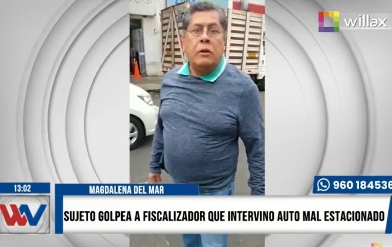 Portada: Magdalena del Mar: Sujeto golpea a fiscalizador que intervino auto mal estacionado