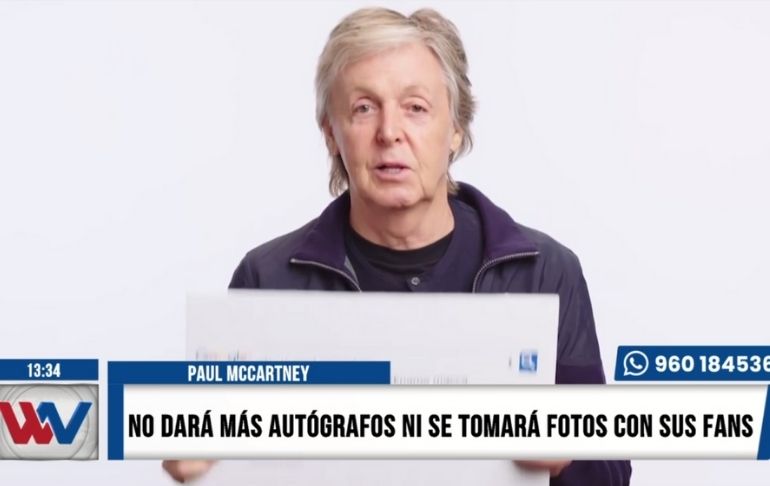 Paul Mccartney anunció que no dará más autógrafos a sus seguidores