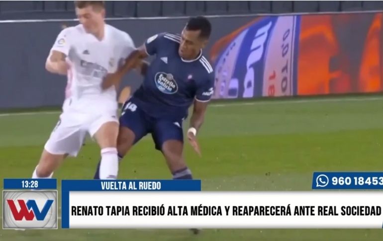 Celta de Vigo: Renato Tapia recibió alta médica y está listo para jugar ante el Real Sociedad