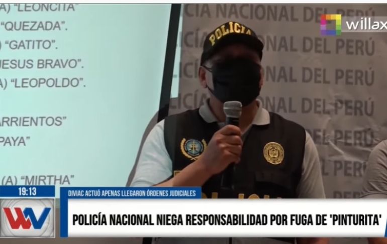 "Los Dinámicos del Centro": PNP niega responsabilidad por fuga de ‘Pinturita’