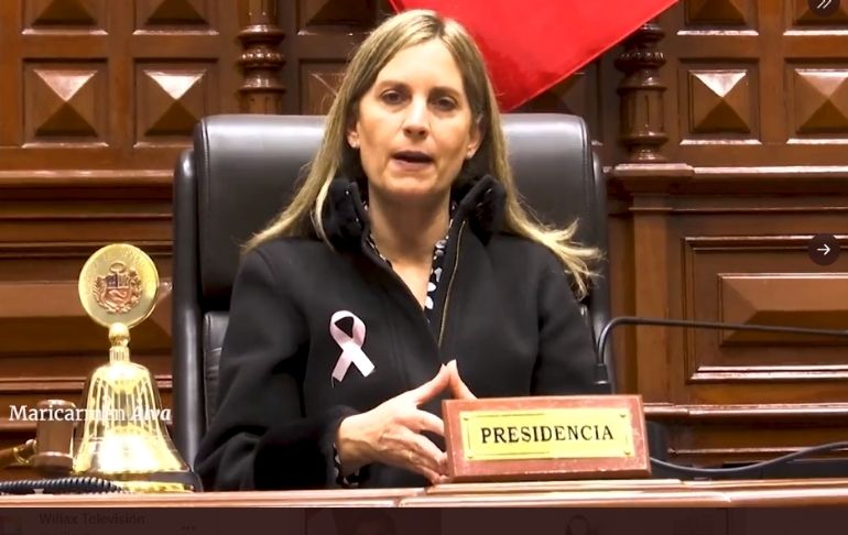 Portada: María del Carmen Alva tras fallecimiento del congresista Herrera Mamani: "Expreso mi más sentido pésame a su familia y a la bancada de Perú Libre"