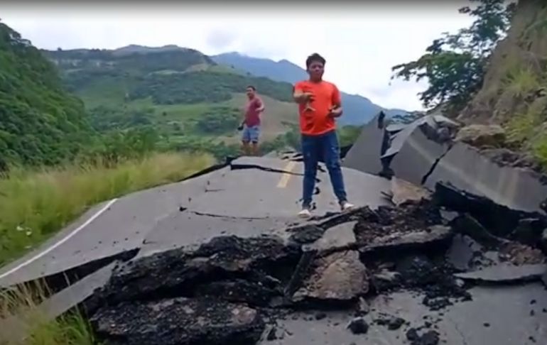 Buses suspenden viajes a Amazonas por mal estado de carreteras tras terremoto
