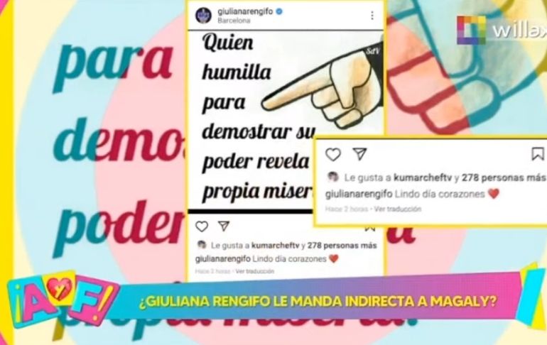 Portada: ¿Giuliana Rengifo envía indirecta a Magaly?: “Quien humilla para demostrar su poder revela su miseria”