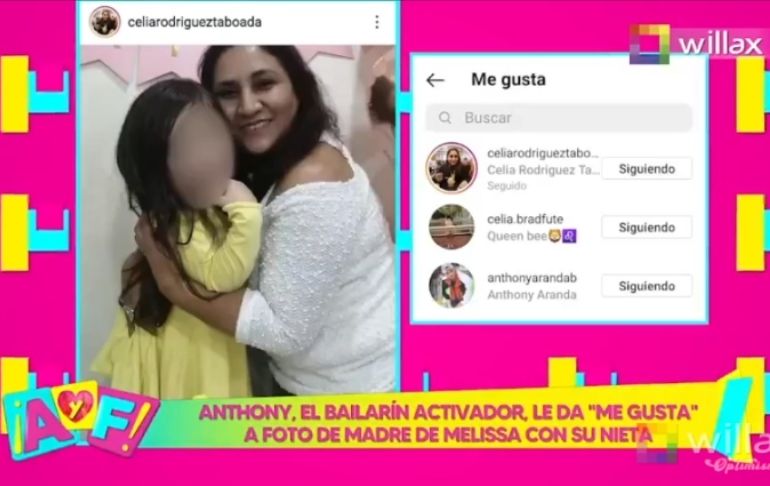 Anthony Aranda intercambia likes con la mamá de Melissa Paredes
