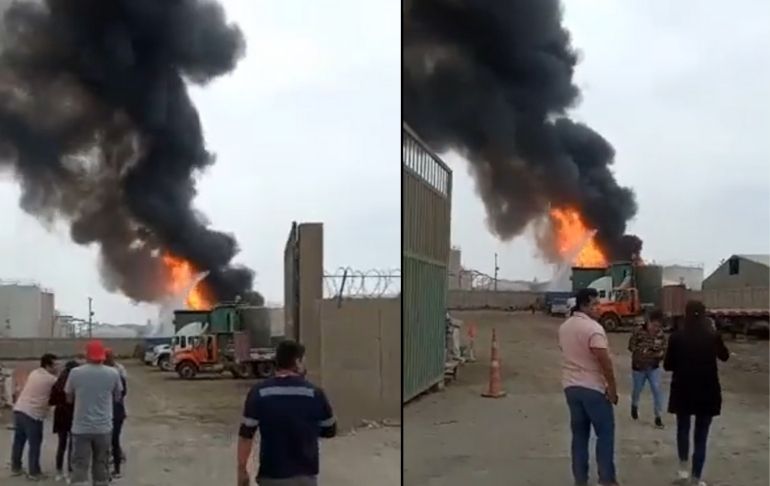 Portada: Callao: incendio se registró en un local de combustibles en la avenida Néstor Gambeta