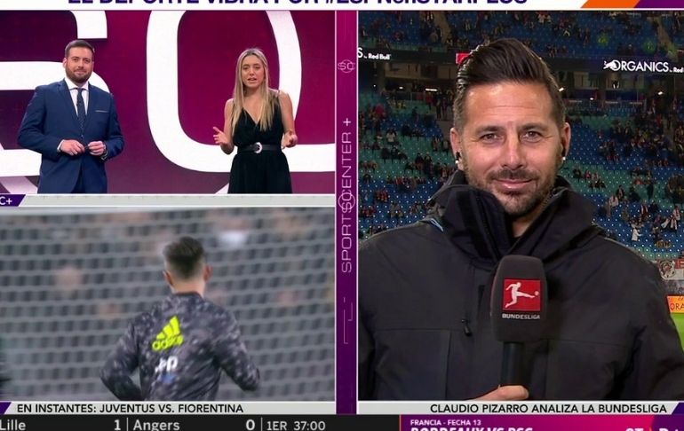 Claudio Pizarro debutó como analista de los partidos de la Bundesliga