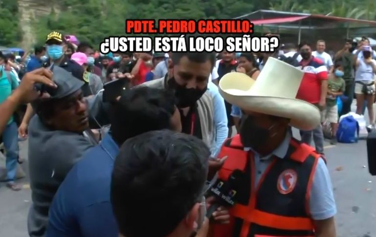 Portada: Pedro Castillo arremete contra reportero de Willax tras preguntarle si renunciará: "¿Usted está loco?" | VIDEO