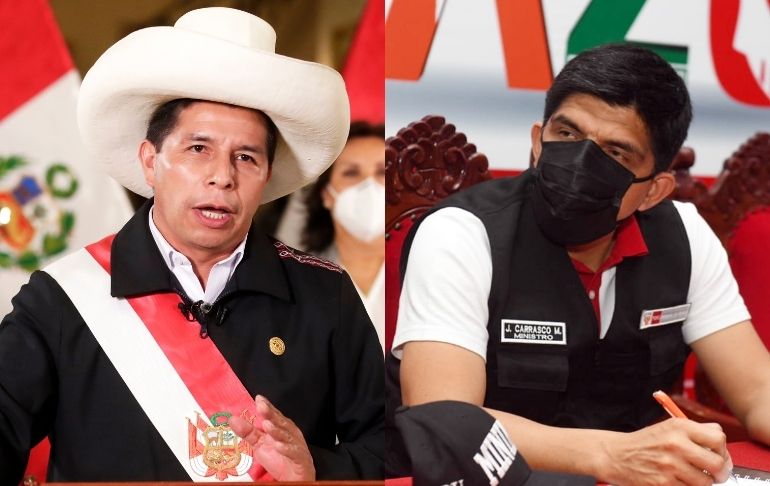 Pedro Castillo contradice a ministro Juan Carrasco sobre reuniones en Breña