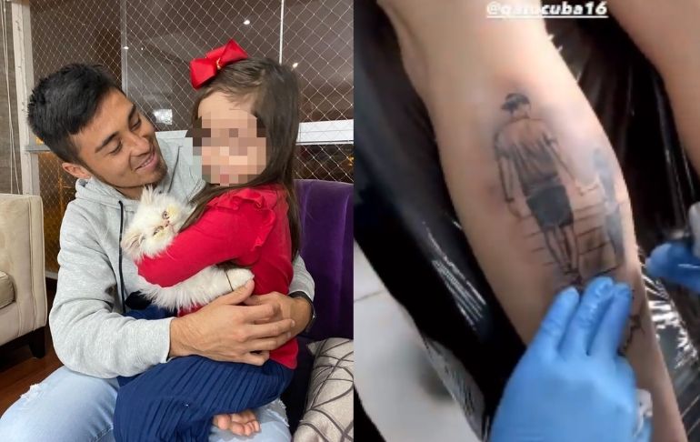 Rodrigo “Gato” Cuba se hace tatuaje de él y su hija | VIDEO
