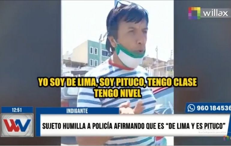 Portada: Sujeto humilla a mujer policía tras intervención: “Yo soy de Lima, soy pituco y tengo clase”
