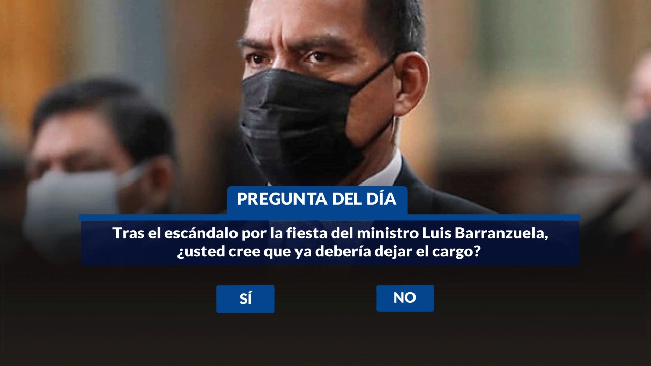 Portada: Encuesta Willax: Tras el escándalo por la fiesta del ministro Luis Barranzuela, ¿usted cree que ya debería dejar el cargo?