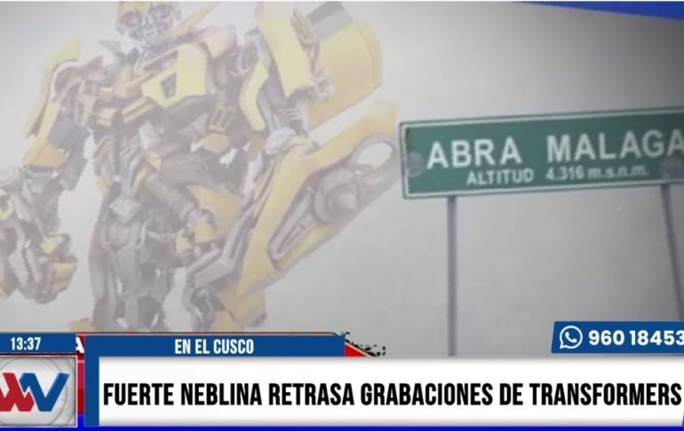 Portada: Fuerte neblina y lluvia retrasa grabaciones de Transformers en cusco