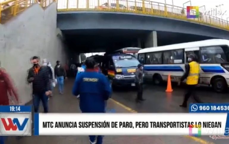 Portada: MTC anuncia suspensión de paro, pero transportistas lo niegan