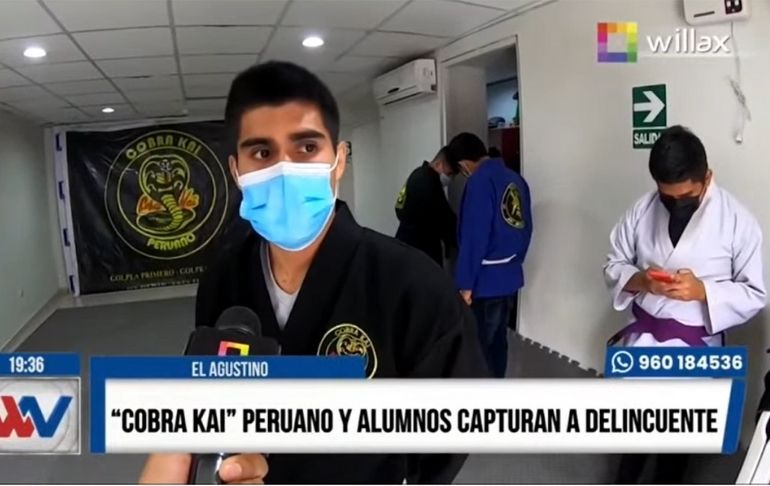 El Agustino: “Cobra Kai” peruano y alumnos reducen y capturan a delincuente que intentó asaltarlos