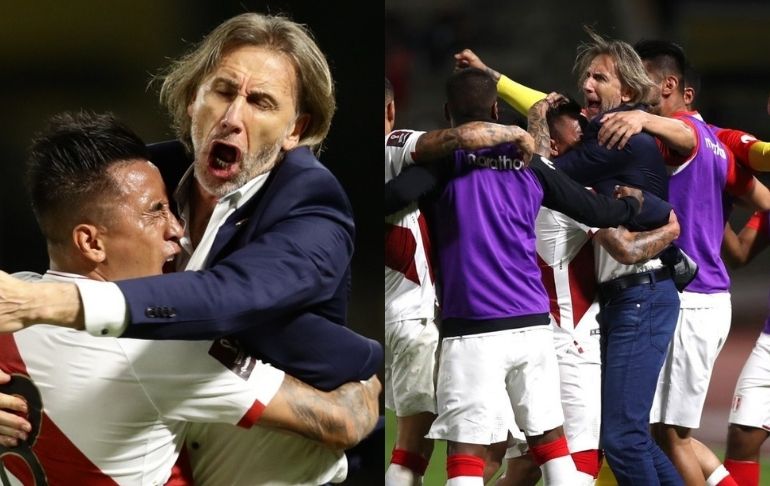 Perú vs. Venezuela: Christian Cueva y su emotivo abrazo con Ricardo Gareca después de su gol en Caracas [FOTOS]