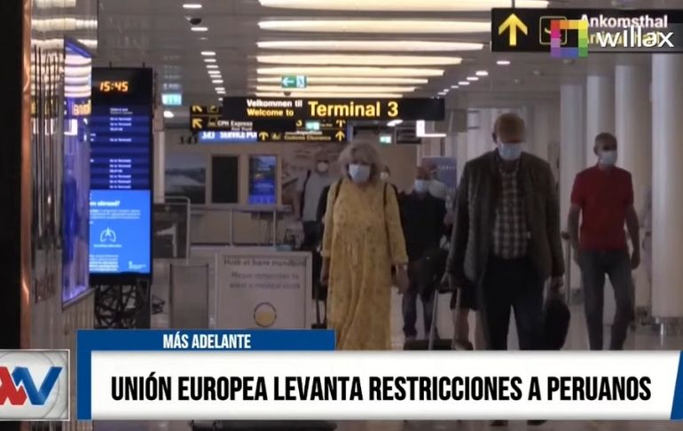 COVID-19: Unión Europea levanta restricciones a turistas provenientes del Perú