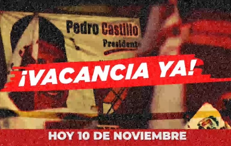 Colectivos organizan hoy, miércoles 10 de noviembre, "Gran mitin por la vacancia 2021"