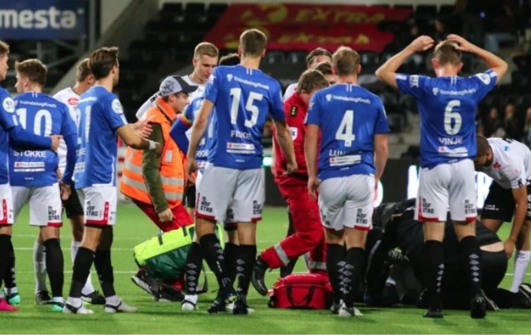 Dramático momento en el futbol de Noruega: Futbolista sufrió un paro cardíaco en pleno partido