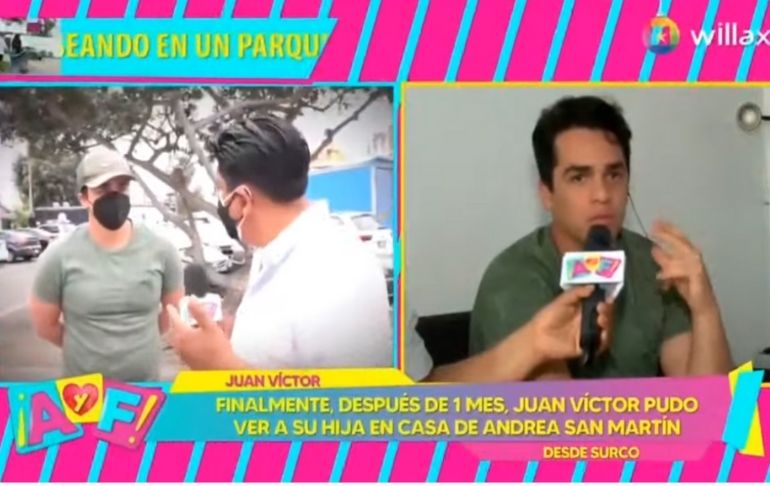 Después de un mes, Juan Víctor pudo ver a su hija dentro de la casa de Andrea