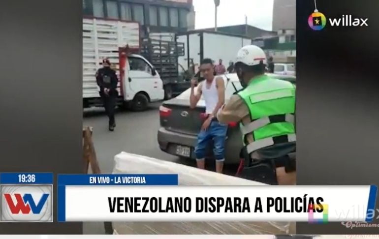 La Victoria: Ciudadano extranjero dispara a dos policías y un civil [VIDEO]