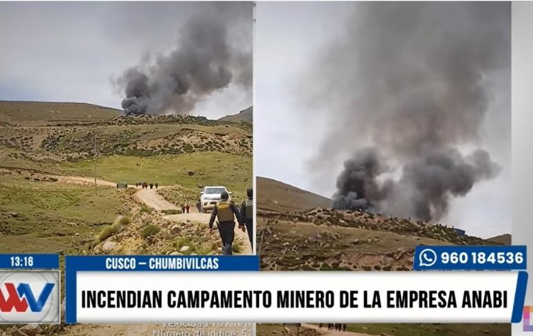 Chumbivilcas: Incendian campamento minero de la empresa Anabi