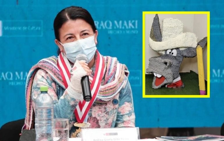 Ministra de Cultura condena uso de piñata de burro que hace referencia al presidente Pedro Castillo