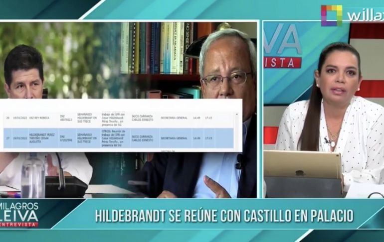 César Hildebrandt se reunió con Pedro Castillo en Palacio de Gobierno, revela Milagros Leiva