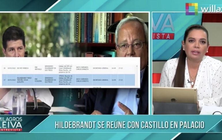 Portada: César Hildebrandt se reunió con Pedro Castillo en Palacio de Gobierno, revela Milagros Leiva