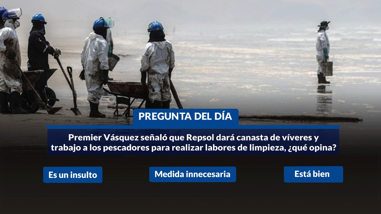 Encuesta Willax: Premier Vásquez señaló que Repsol dará canasta de víveres y trabajo a los pescadores para realizar labores de limpieza, ¿qué opina?