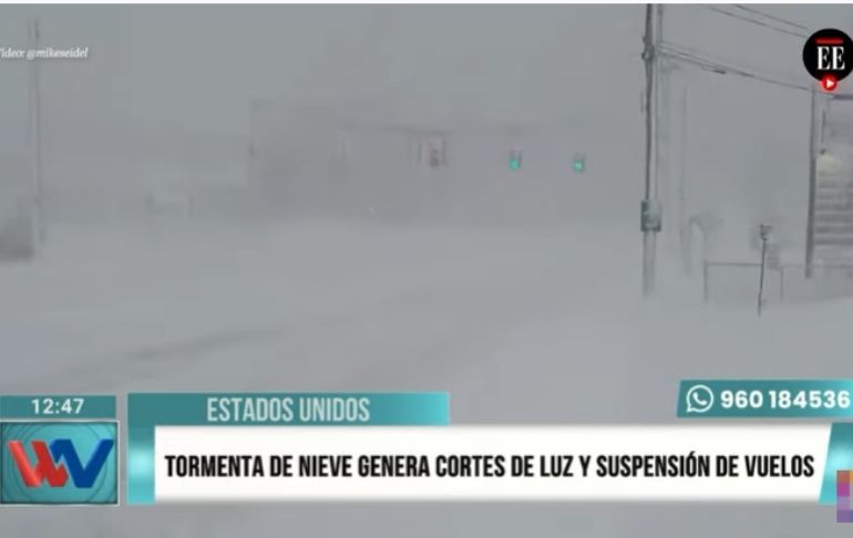 Tormenta de nieve en EE.UU. genera cortes de luz y suspensión de vuelos