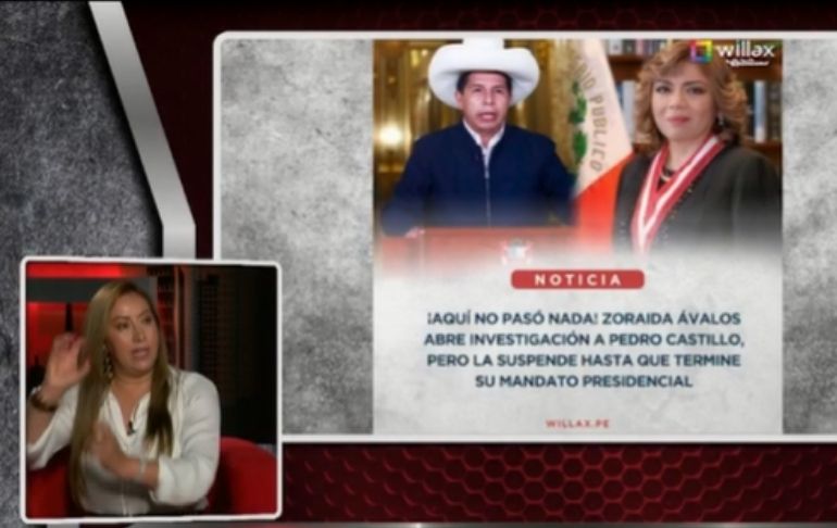 Portada: Katherine Ampuero sobre suspensión de investigación a Pedro Castillo: Zoraida Ávalos ha claudicado a su labor