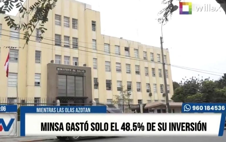 Portada: ¡EN PLENA PANDEMIA! Minsa gastó solo el 48.5% de su presupuesto para proyectos de inversión