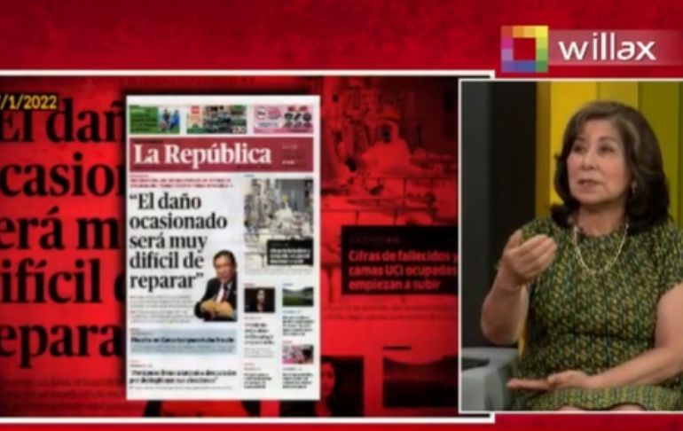 Portada: Martha Chávez: "Lo cierto es que el Jurado Nacional de Elecciones violó la ley electoral"