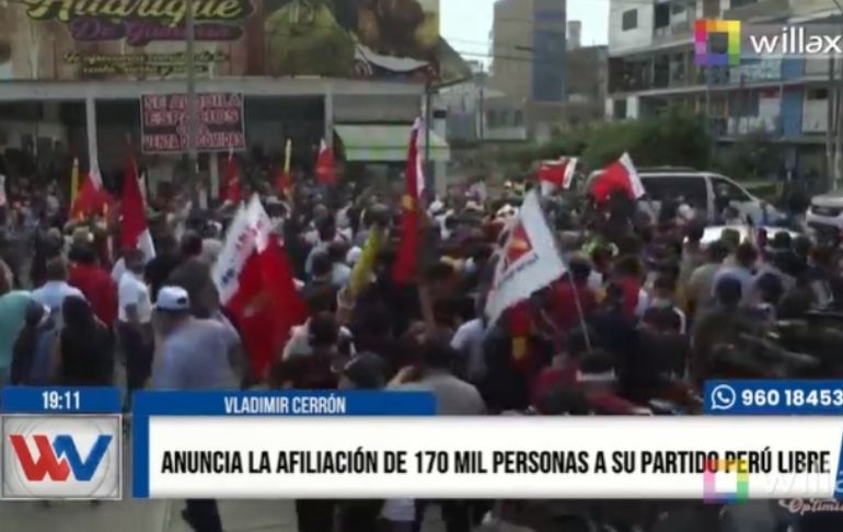 Vladimir Cerrón anuncia la afiliación de 170 mil personas a su partido Perú Libre