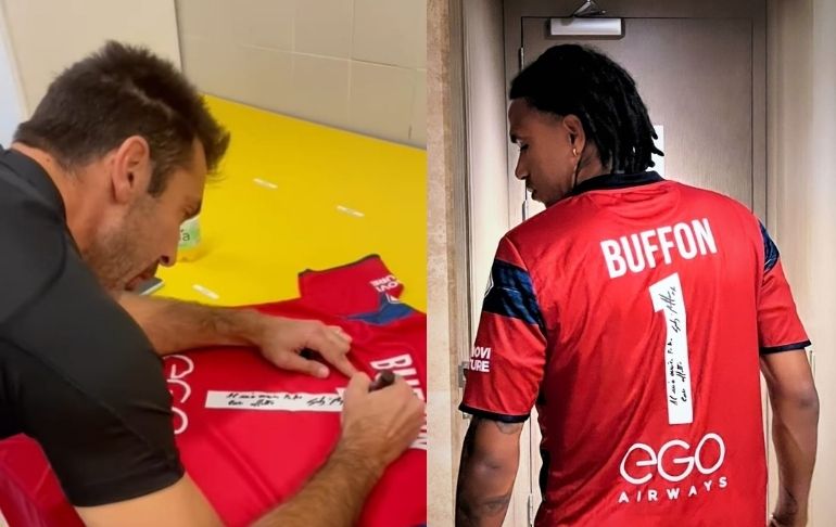 Lapadula sorprendió a Gallese con camiseta autografiada de Buffon | VIDEO